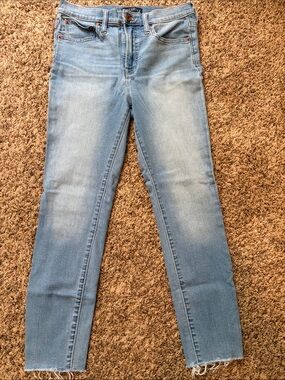 J. Crew Light Blue Skinny Jeans with Frayed Hem